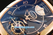 Parmigiani Kalpa XL Swiss Tourbillon Manual Winding Movement Rose Gold Case with Black Leather Strap