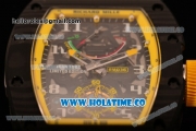 Richard Mille Jean Todt Limited Edition RM 036 Asia Seagull SH Automatic Carbon Fiber Case with Skelton Dial Orange Inner Bezel and White Markers