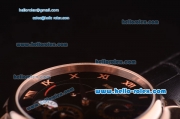 Audemars Piguet Jules Audemars ST25 with Power reserve Rose Gold Case with Black Dial and Black Leather Strap