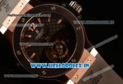 Hublot Big Bang Tourbillon Movement PVD Case Ceramic Bezel with Black Dial and Black Rubber Strap