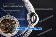 Cartier Ballon Bleu de Cartier Flying Tourbillon Swiss Tourbillon Manual Winding Steel Case with Blue Dial and Blue Leather Strap