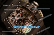 Richard Mille RM11-03 Swiss Valjoux 7750 Automatic Carbon Fiber Case Skeleton Dial With Arabic Numeral Markers Black Rubber Strap 1:1 Original(KV)