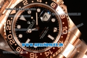 Rolex GMT-Master II Swiss ETA 2836 Automatic Rose Gold Case With Ceramic Bezel Black Dial 126715CHNR bk