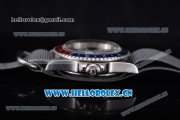 Rolex GMT-Master Asia 2813 Automatic Steel Case with Black Dial Grey Nylon Strap and Blue/Red Bezel