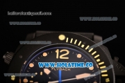 Panerai PAM 618 Luminor Submersible Flyback Asia Automatic Titanium Case with Yellow Dot Markers and Black Dial