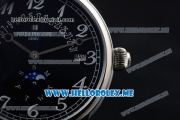 Patek Philippe Grand Complications Asia ST25 Automatic Steel Case with Black Dial and Black Leather Strap Arabic Numeral Markers