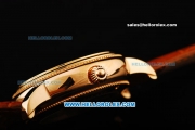 Vacheron Constantin Patrimony Tourbillon Automatic Movement Rose Gold Case with Rose Gold Markers and Brown Leather Strap