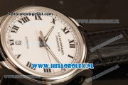 Chopard L.U.C 9015 Auto Steel Case with White Dial and Black Leather Strap