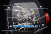 Richard Mille RM027-2 Miyota 9015 Automatic PVD Case with Skeleton Dial Dot Markers and Black Nylon Strap