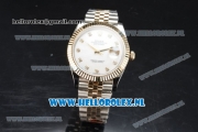 Rolex Datejust Clone Swiss ETA 2836 Automatic K Gold Case with White Dial Diamonds Markers and Two Tone Bracelet BP