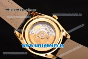 Omega De Ville Tresor Master Co-Axial Swiss ETA 2824 Automatic Yellow Gold Case with Black Leather Strap and Black Dial