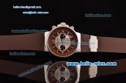 Ulysse Nardin Maxi Marine Chrono Japanese Miyota OS20 Quartz Stainless Steel Case with Brown Rubber Strap and Brown Dial