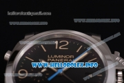 Panerai PAM 524 Luminor 1950 Chrono Flyback Clone P.9000 Automatic Steel Case with Black Dial and Yellow Stick/Arabic Numeral Markers - 1:1 Original (KW)