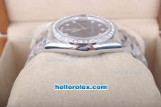 Rolex Day-Date Oyster Perpetual Automatic Diamond Bezel with Blue Dial and Diamond Marking-Small Calendar