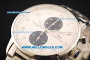 IWC Portuguese Chronograph Miyota Quartz Movement Full Steel White Dial and Arabic Numerals