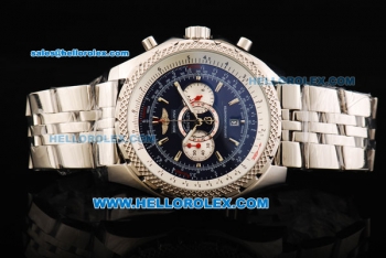 Breitling Bentley Supersports Chronograph Miyota Quartz Movement Full Steel with Blue Dial and Honeycomb Bezel