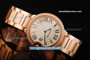 Cartier Ballon Bleu de Cartier Swiss Quartz Movement Full Rose Gold with Diamond Bezel-Medium Size