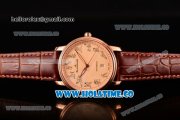 Blancpain Le Brassus Swiss ETA 2824 Automatic Steel Case with Beige Dial and Brown Leather Strap
