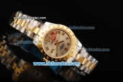 Rolex Datejust Oyster Perpetual Automatic Movement Steel Case with Gold Roman Numeral Markers and Two Tone Strap-Lady Model