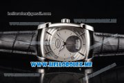 Parmigiani Kalpa Grande Miyota 9015 Automatic Steel Case with Silver Dial and Black Leather Strap Stick/Arabic Numeral Markers