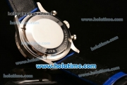 IWC Portuguese Chrono Miyota OS20 Quartz Steel Case with Blue Leather Strap and Blue Dial