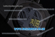 Hublot King Power Chrono Japanese Miyota OS20 Quartz PVD Case with Black Dial and Blue Leather Strap