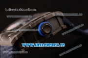 Richard Mille RM 055 Miyota 9015 Automatic Carbon Fiber Case with Skeleton Dial and Blue Nylon/Leather Strap