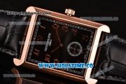 Patek Philippe Gondolo Miyota 1L45 Quartz Rose Gold Case with Black Dial and Arabic Numeral Markers