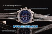 Breitling Bentley Barnato Racing Chrono Miyota OS20 Quartz Steel Case with Blue Dial Diamonds Bezel and Stick Markers