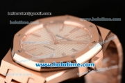 Audemars Piguet Royal Oak Swiss ETA 2824 Automatic Full Rose Gold with Sitck Markers and White Dial - 1:1 Original