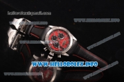 Tudor Fastrider Miyota OS20 Quartz Steel Case with Red Dial and Silver Arabic Numeral Markers