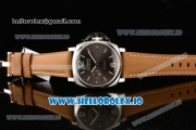 Panerai Luminor Due 3 Days Automatic Clone P.3000 Automatic Steel Case Black Dial With Stick/Arabic Numeral Markers Brown Leather Strap(KW)