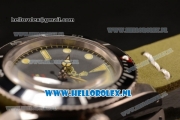 Rolex Submariner Vintage Asia 2813 Automatic Steel Case with Black Dial and Green Nylon Strap