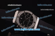 Hublot Classic Fusion Chronograph Miyota Quartz Diamond Bezel with Black Dial - 7750 Coating