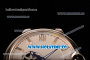 Cartier Ballon Bleu De 42MM Miyota 82S7 Automatic Steel Case with White Dial Black Leather Strap and Stick Markers