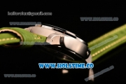 Panerai PAM 595 Luminor Vintage Moon Phase Asia Automatic Steel Case with White Dial and Green Leather Strap