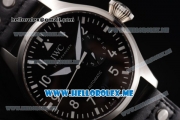 IWC Big Pilot Clone IWC 51111 Automatic Steel Case with Black Dial White Hands and Black Leather Strap Arabic Numeral Markers