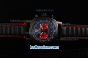 Ferrari Chronograph Miyota Quartz Movement 7750 Coating Case with Black Dial-Red Numeral Markers