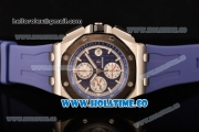 Audemars Piguet Royal Oak Offshore Chrono Clone AP Calibre 3126 Automatic Steel Case with Blue Dial Stick Markers and PVD Bezel (EF)