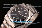 Rolex Exporer Vintage Swiss ETA 2836 Automatic Steel Case with White Stick/Numeral Markers and Black Dial