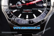 Tag Heuer Aquaracer Calibre 5 Match Timer Premier League Special Edition Miyota Quartz Stainless Steel Case/Bracelet with Black Dial and Stick Markers