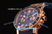 Ulysse Nardin Marine Chronograph Quartz Movement RG Case with Black Dial and Blue Bezel-Blue Rubber Strap