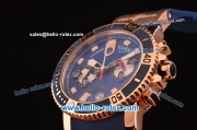 Ulysse Nardin Marine Chronograph Quartz Movement RG Case with Black Dial and Blue Bezel-Blue Rubber Strap