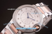 Cartier Ballon Bleu De Miyota Quartz Movement Diamond Bezel with Diamond Markers and Two Tone Strap