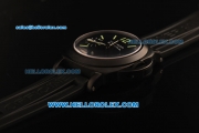 Panerai Luminor Marina Pam 004 Swiss ETA 6497 Manual Winding Movement PVD Case with Black Dial and Green Markers-Black Rubber Strap