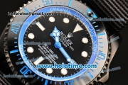 Rolex Sea-Dweller Deepsea Asia 2813 Automatic PVD Case with Black Nylon Strap and Blue Diver Index