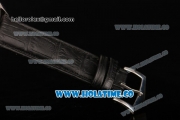 Patek Philippe Calatrava Swiss ETA 2824 Automatic Steel Case with Black Leather Strap Black Dial and Stick Markers