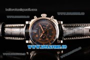 Panerai Radiomir 1940 Chronograph Bianco PAM 521 Asia Automatic Steel Case with Black Dial Black Leather Strap and Roman Numeral Markers