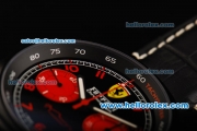 Ferrari Chronograph Swiss Valjoux 7750 Automatic Movement PVD Case with Black Dial and Red Arabic Numerals