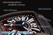 Franck Muller Conquistador Chronograph Automatic Movement PVD Case with Black Dial and Black Rubber Strap